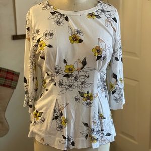 Floral Print Anthopologie Peplum Top